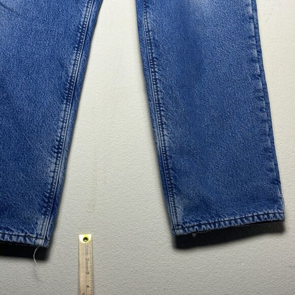 Carhartt Men 40x30 Blue Denim Jean Pant Insulated Fleece Lined Winter Outerwear - Picture 11 of 16